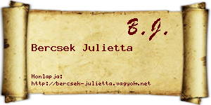 Bercsek Julietta névjegykártya